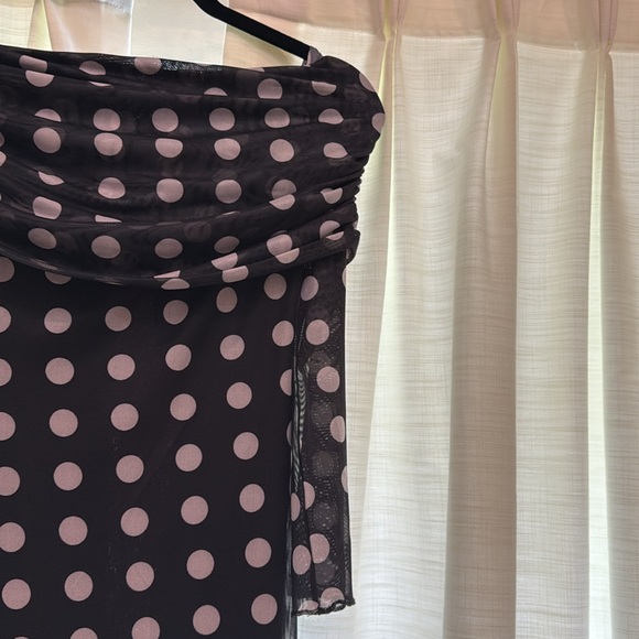 Commense Black and White Polka Dot Long Sleeve Dress - Picture 8 of 10